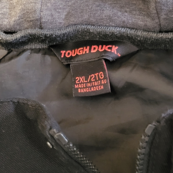 Tough Duck Men's 2XL Canvas Work Jacket – Black with Grey Cotton Sleeves D6 - Picture 9 of 14